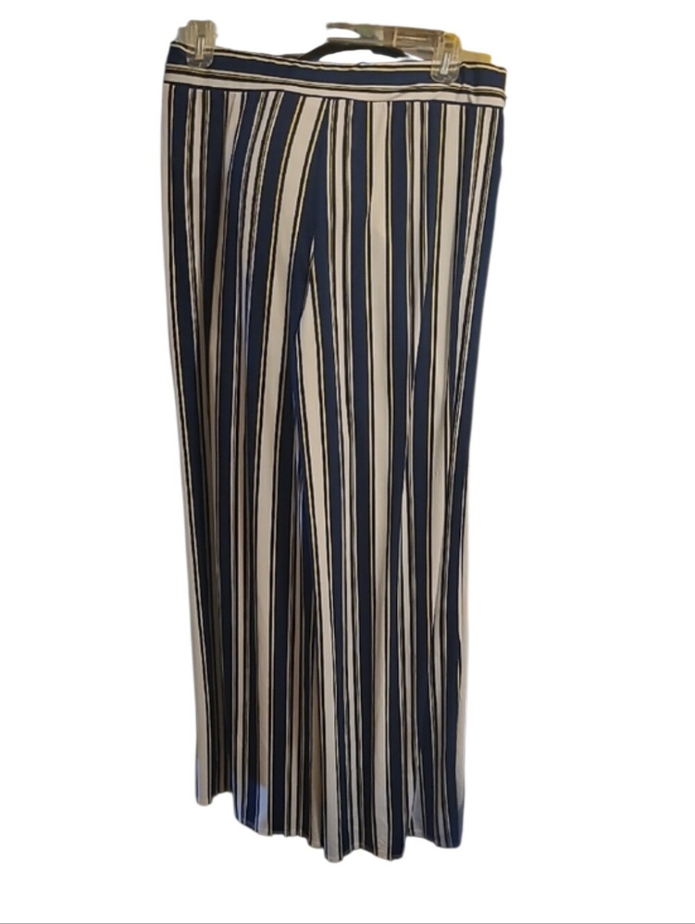 A. Byer Black and White Vertical Stripe Wide Leg Pants